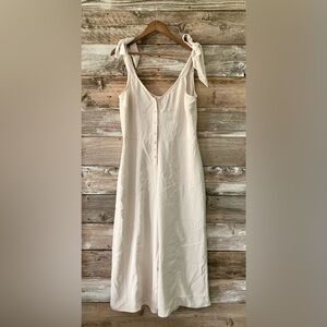 5/$20 Chelsea & Violet Cream Tie-Shoulder Jumpsuit